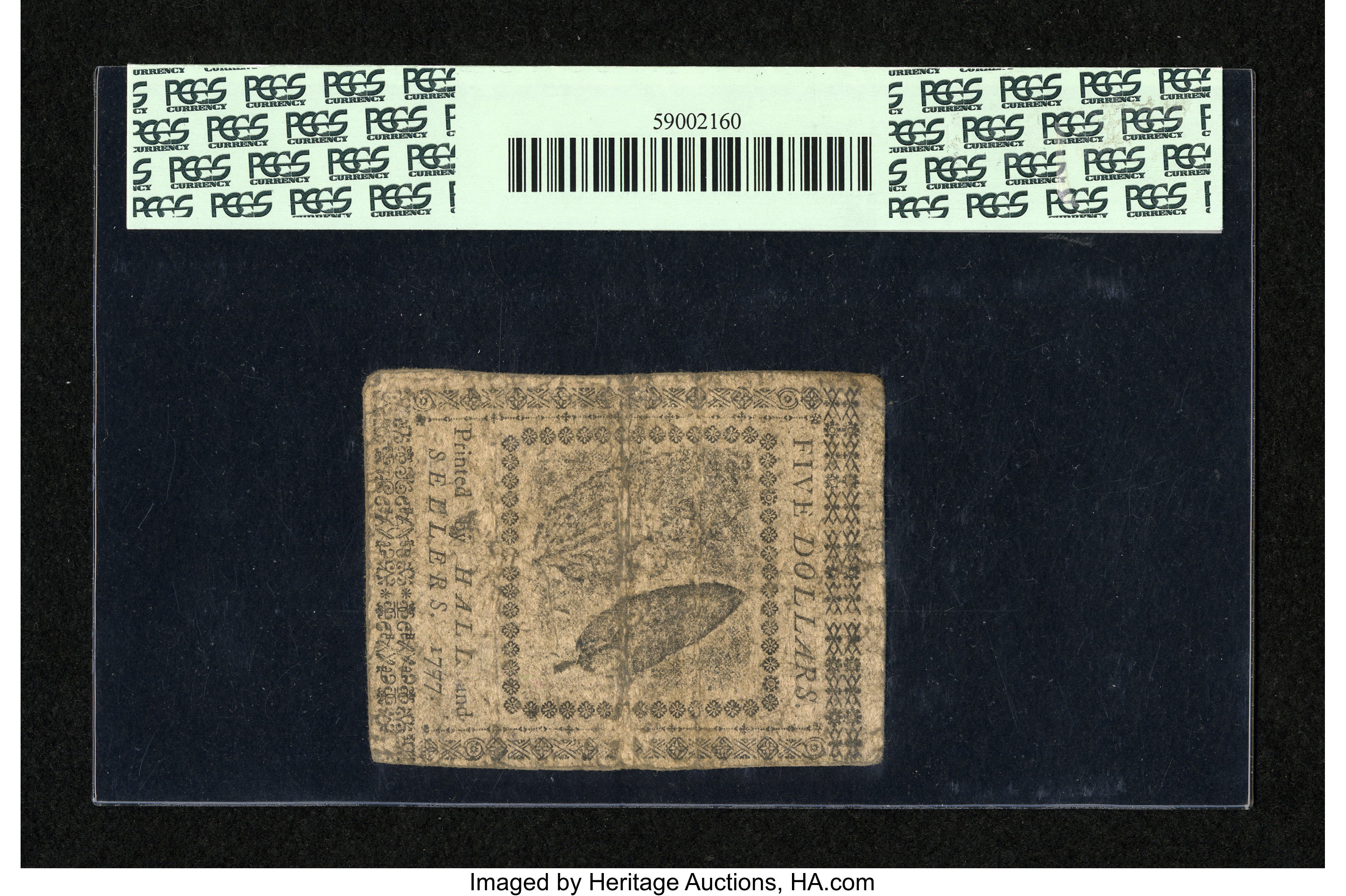 image for: Continental Currency May 20, 1777 $5 PCGS Fine 15....