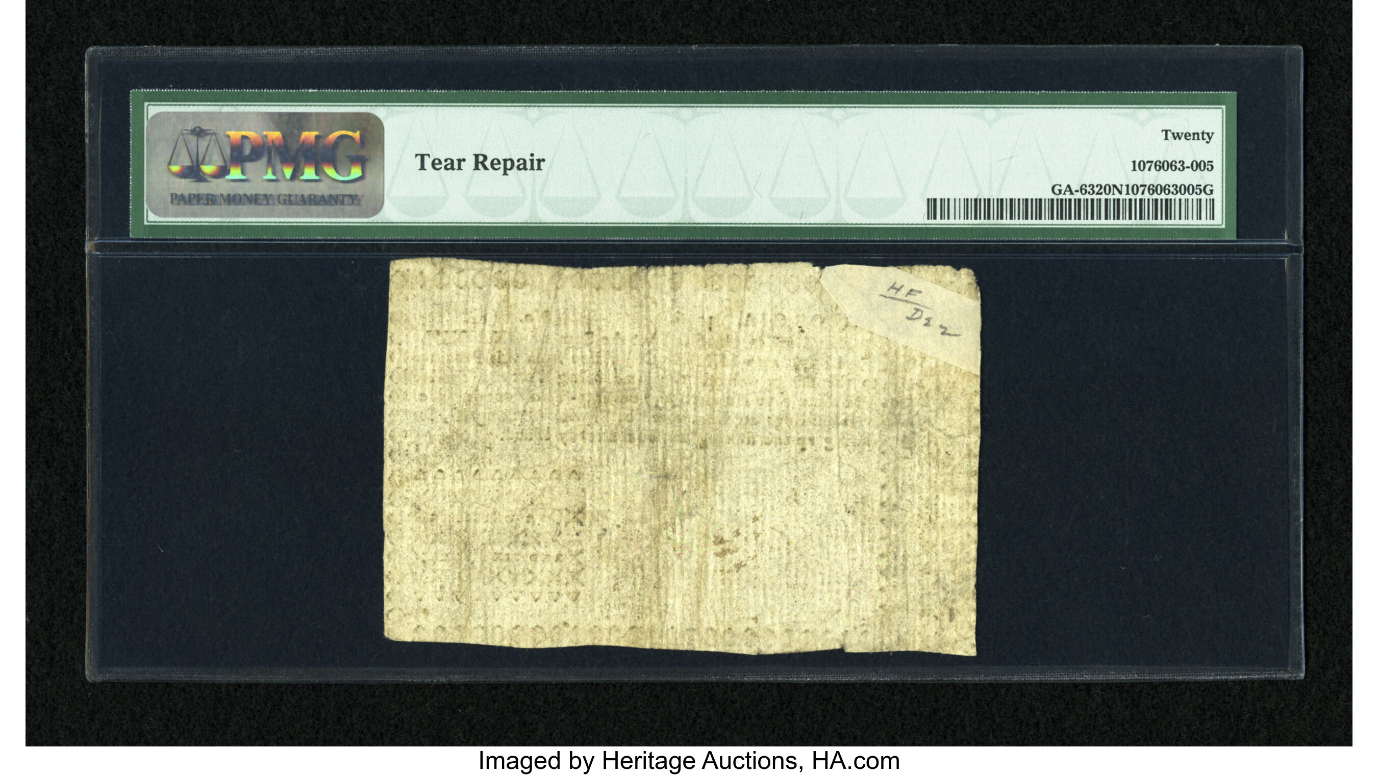 image for: Georgia 1776 1s/6d PMG Very Fine 20 NET....