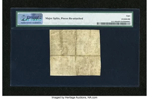 image for: Georgia June 8, 1777 $4 PMG Very Good 8 Net....