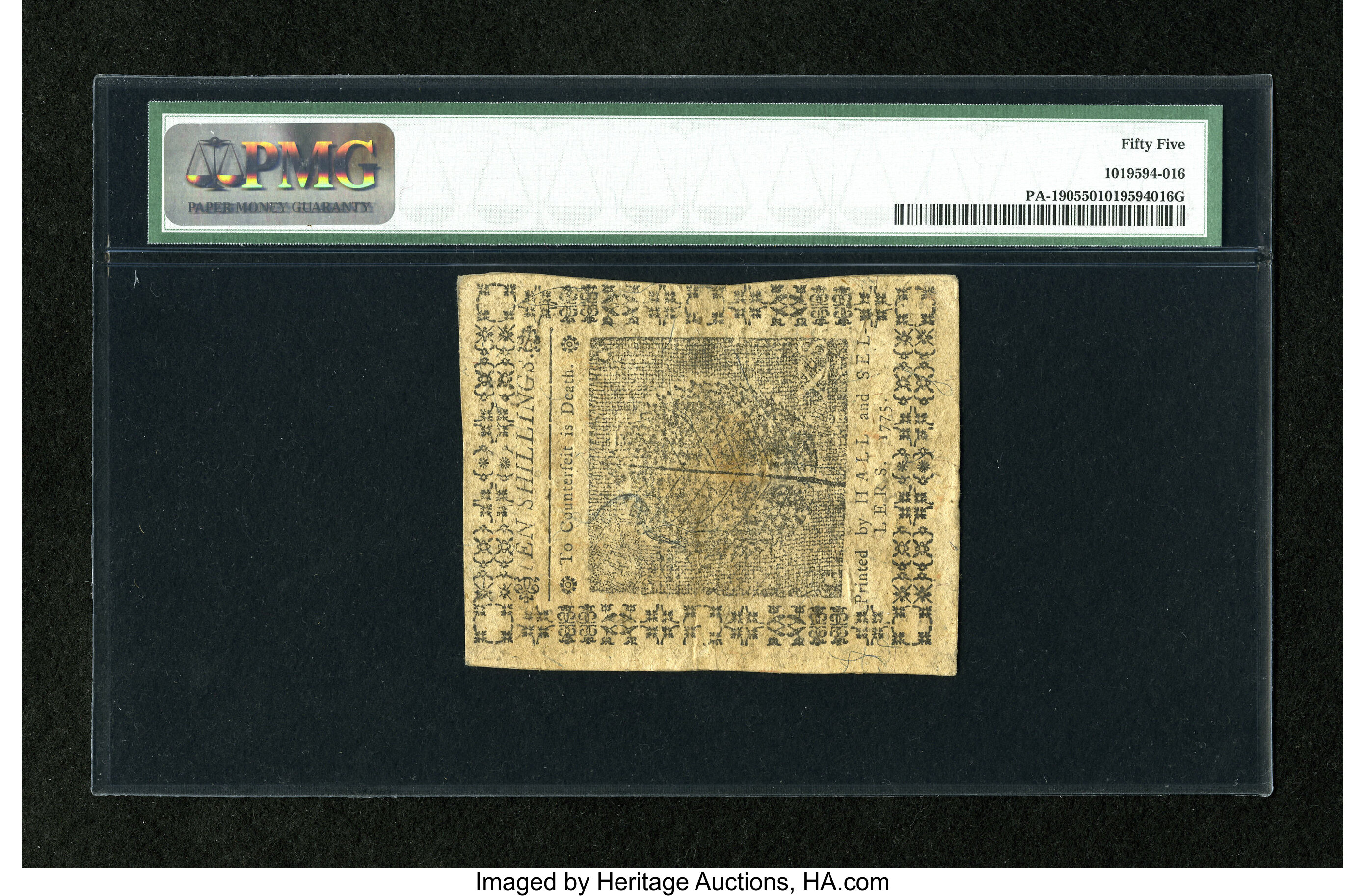 image for: Pennsylvania October 25, 1775 10s PMG About Uncirculated 55....