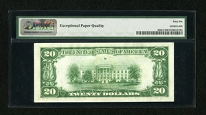 image for: Fr. 2052-C $20 1928B Dark Green Seal Federal Reserve Note. PMG Gem Uncirculated 66 EPQ....