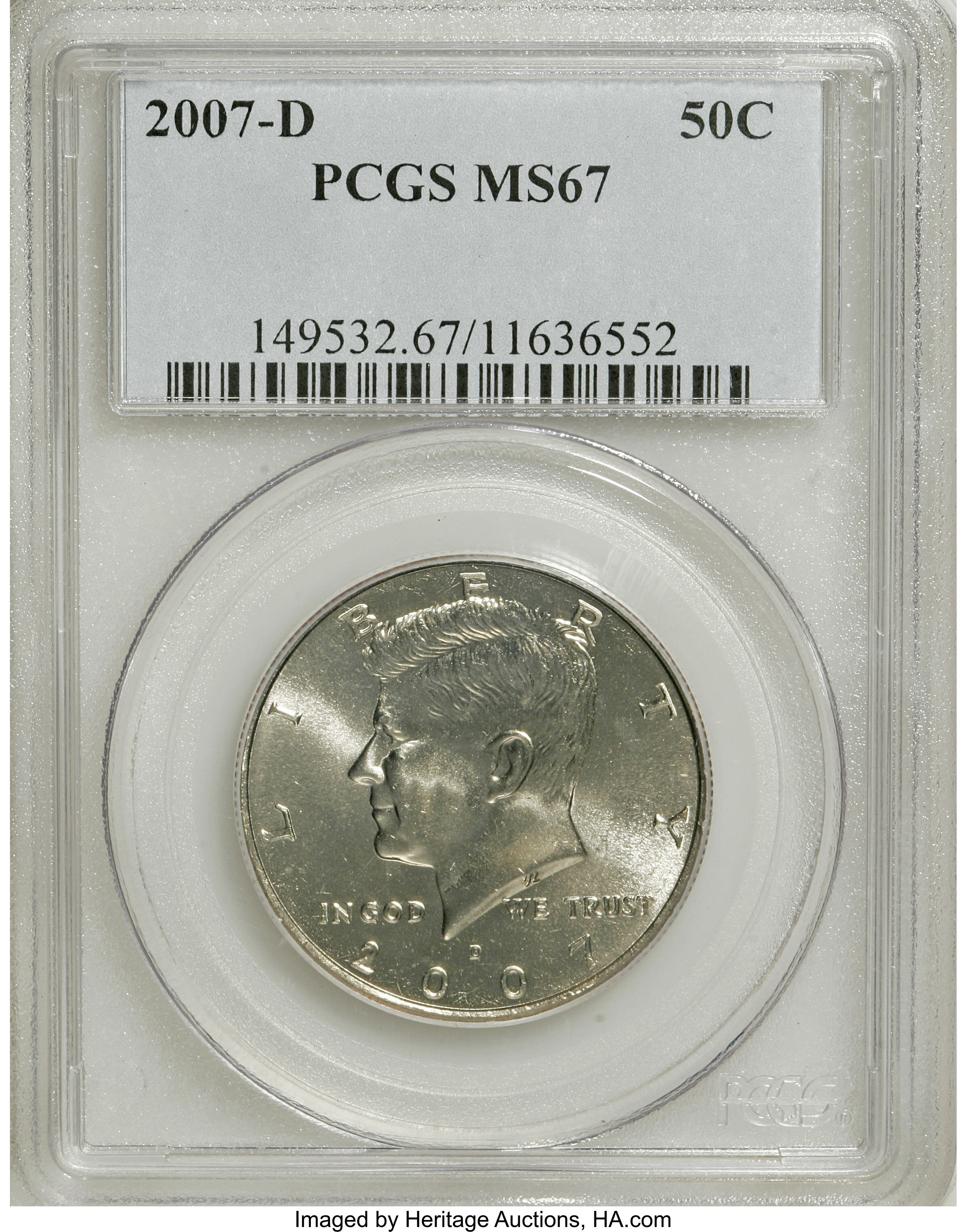 image for: 2007-D 50C MS67 PCGS. PCGS Population (54/2). NGC Census: (0/0).   (#149532)...