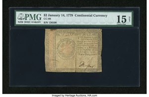 image for: Continental Currency January 14, 1779 $2 PMG Choice Fine 15 Net....
