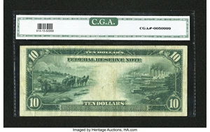 image for: Fr. 914 $10 1914 Federal Reserve Note CGA Fine 15....