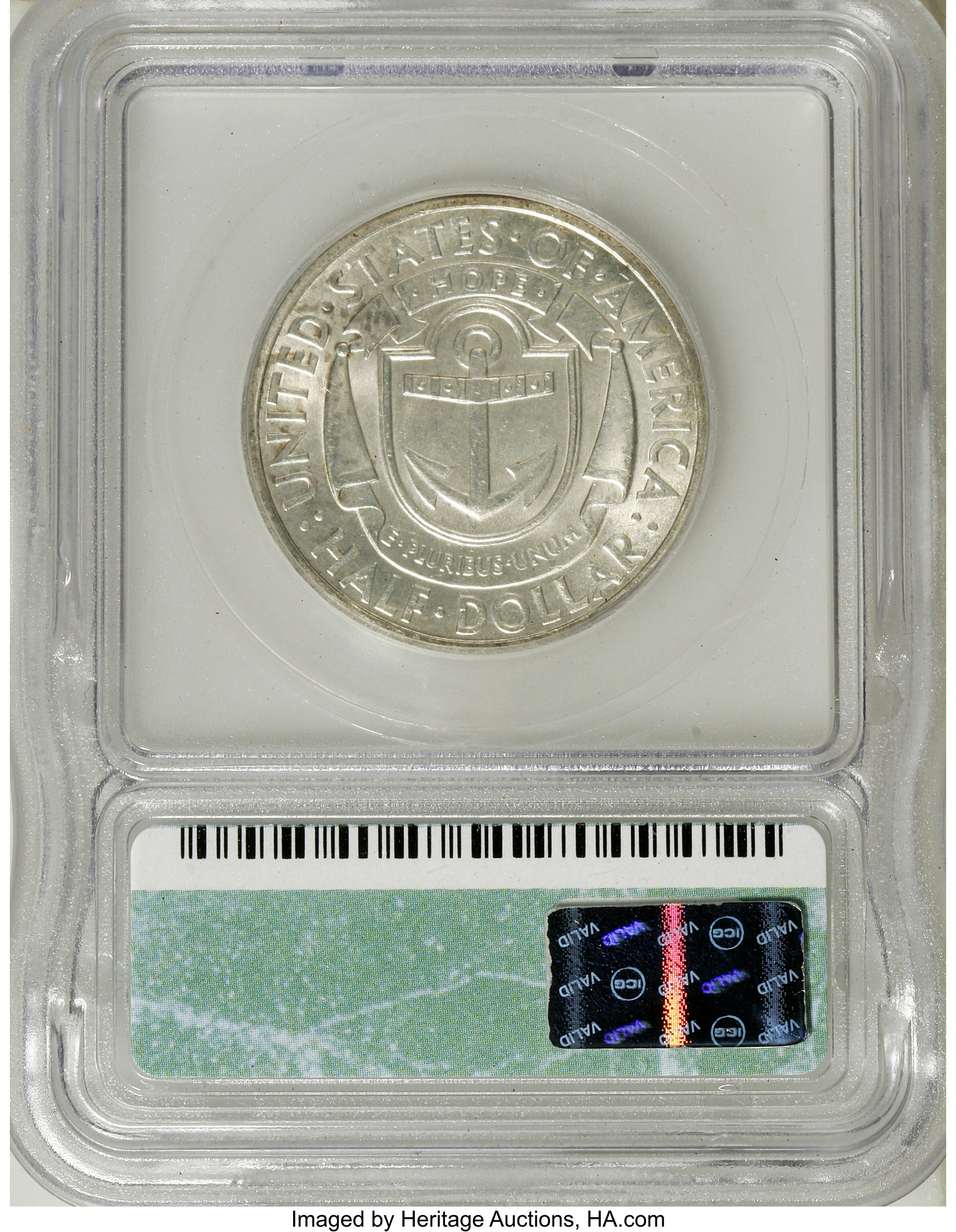 1936-D 50c Rhode Island AU50 thumbnail 2