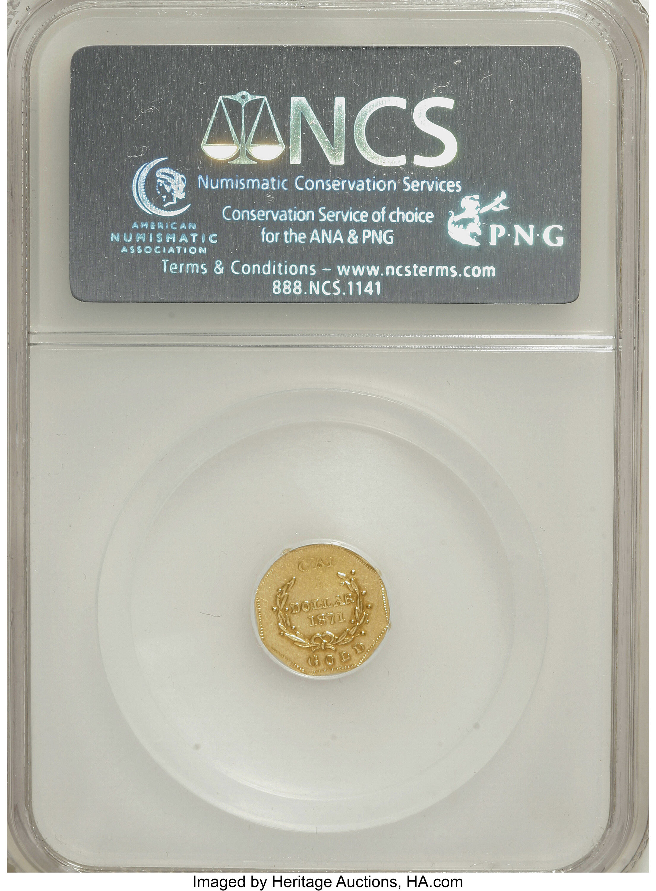 image for: 1871 $1 Liberty Octagonal 1 Dollar, BG-1104, High R.4,--Plugged--NCS. AU Details. NGC Census: (0/4). PCGS Population (1/46)...
