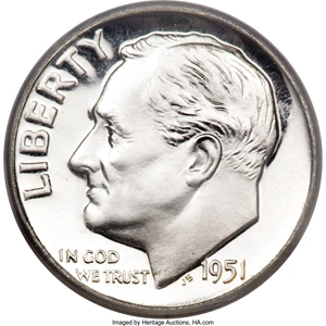 image for: 1951 10C PR66 Deep Cameo PCGS....