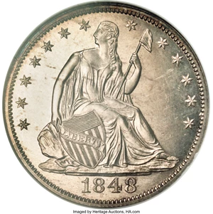 image for: 1848 50C PR64 NGC....