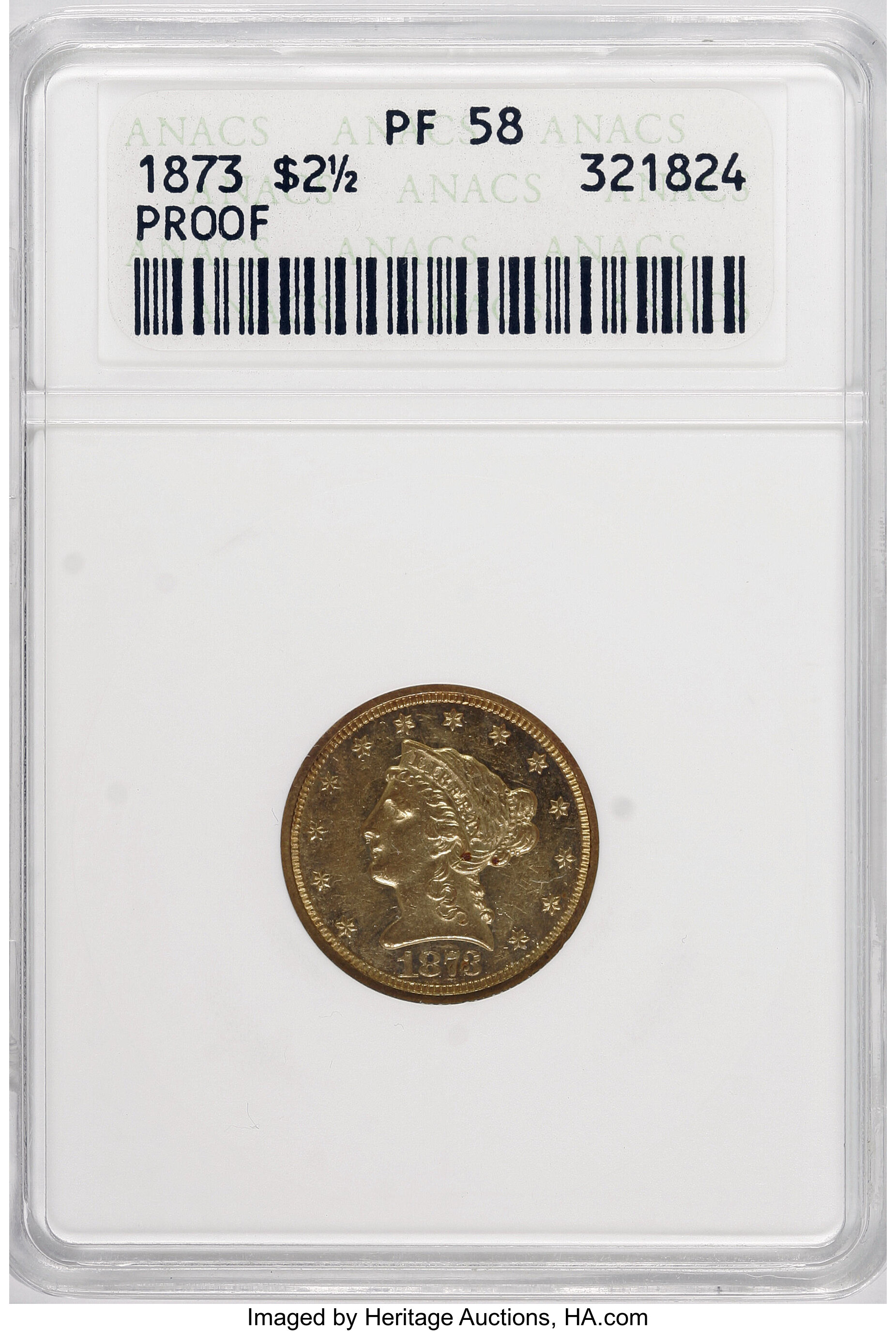 image for: 1873 $2 1/2 Closed 3 PR58 ANACS....