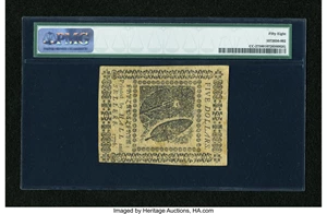 image for: Continental Currency February 17, 1776 $5 PMG Choice About Unc 58....
