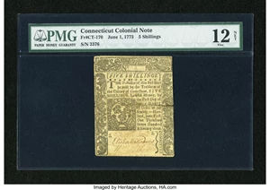 image for: Connecticut June 1, 1773 5s PMG Fine 12 Net....
