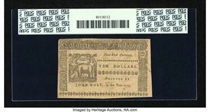 image for: New York September 2, 1775 $10 PCGS Very Fine 35....