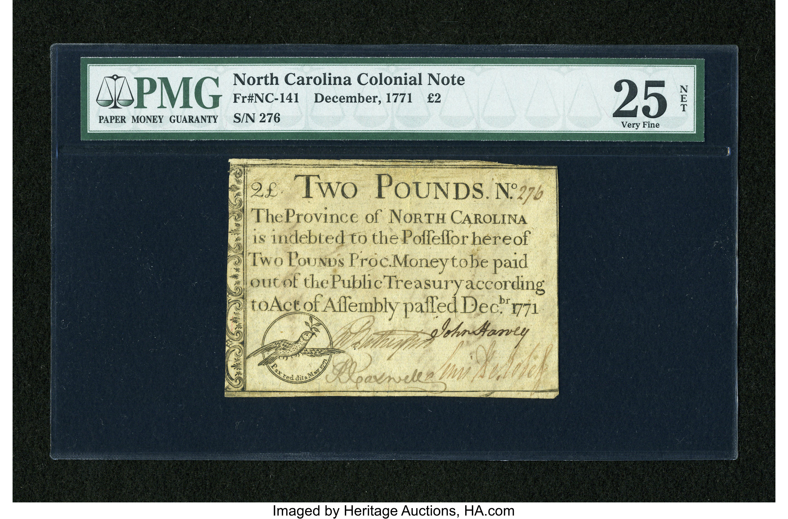 image for: North Carolina December, 1771 £2 PMG Very Fine 25 Net....