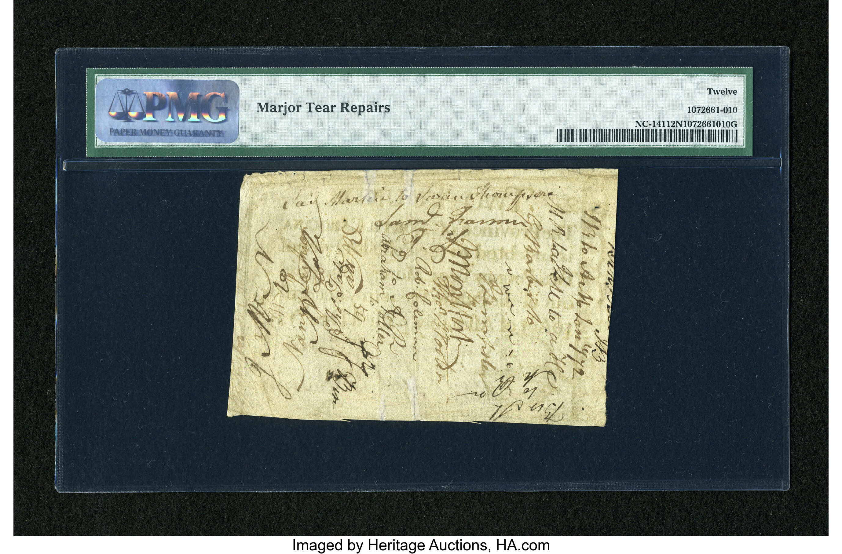 image for: North Carolina December, 1771 £2 PMG Fine 12 Net....