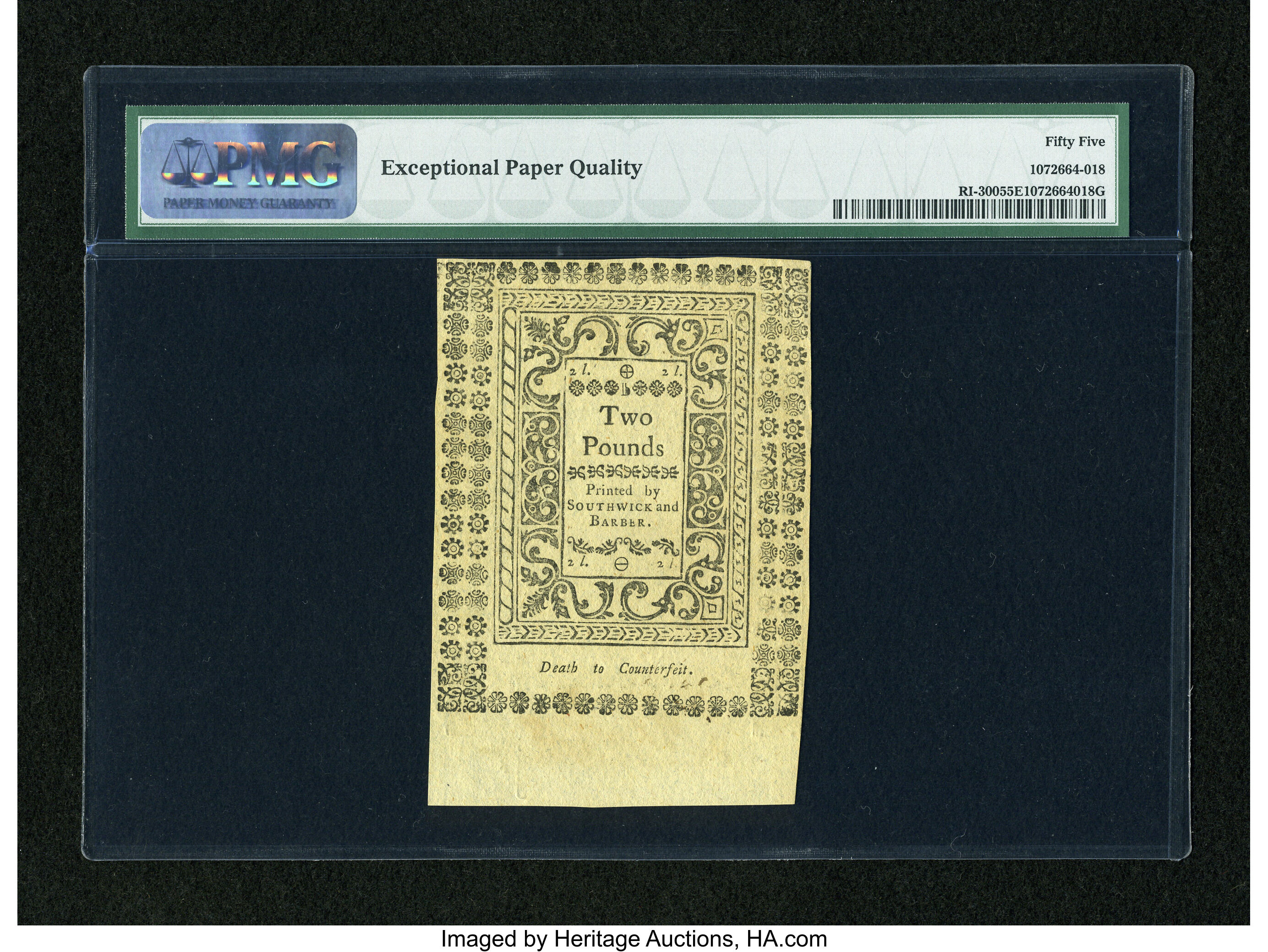 image for: Rhode Island May 1786 40s PMG About Uncirculated 55 EPQ....