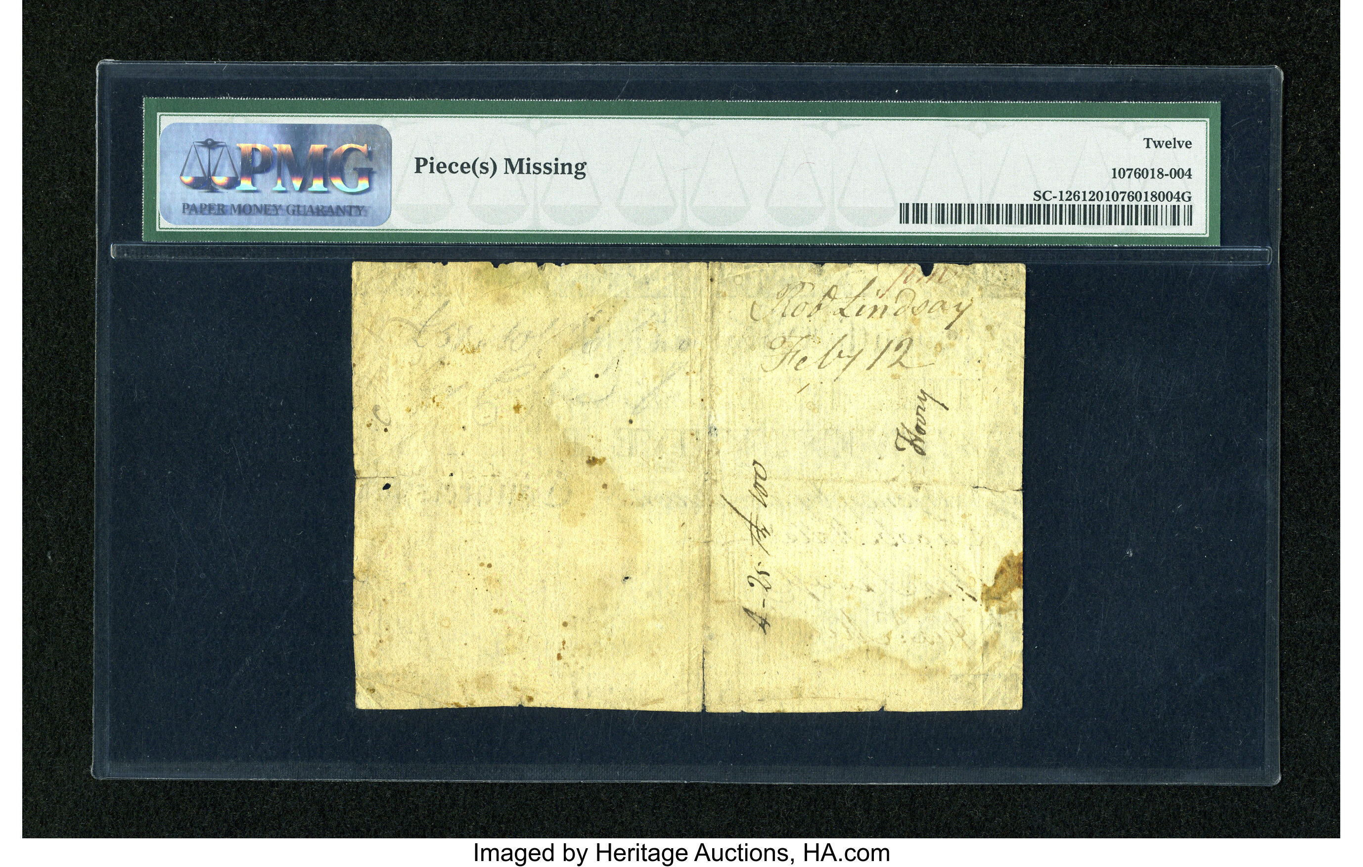 image for: South Carolina March 6, 1776 £25 PMG Fine 12....