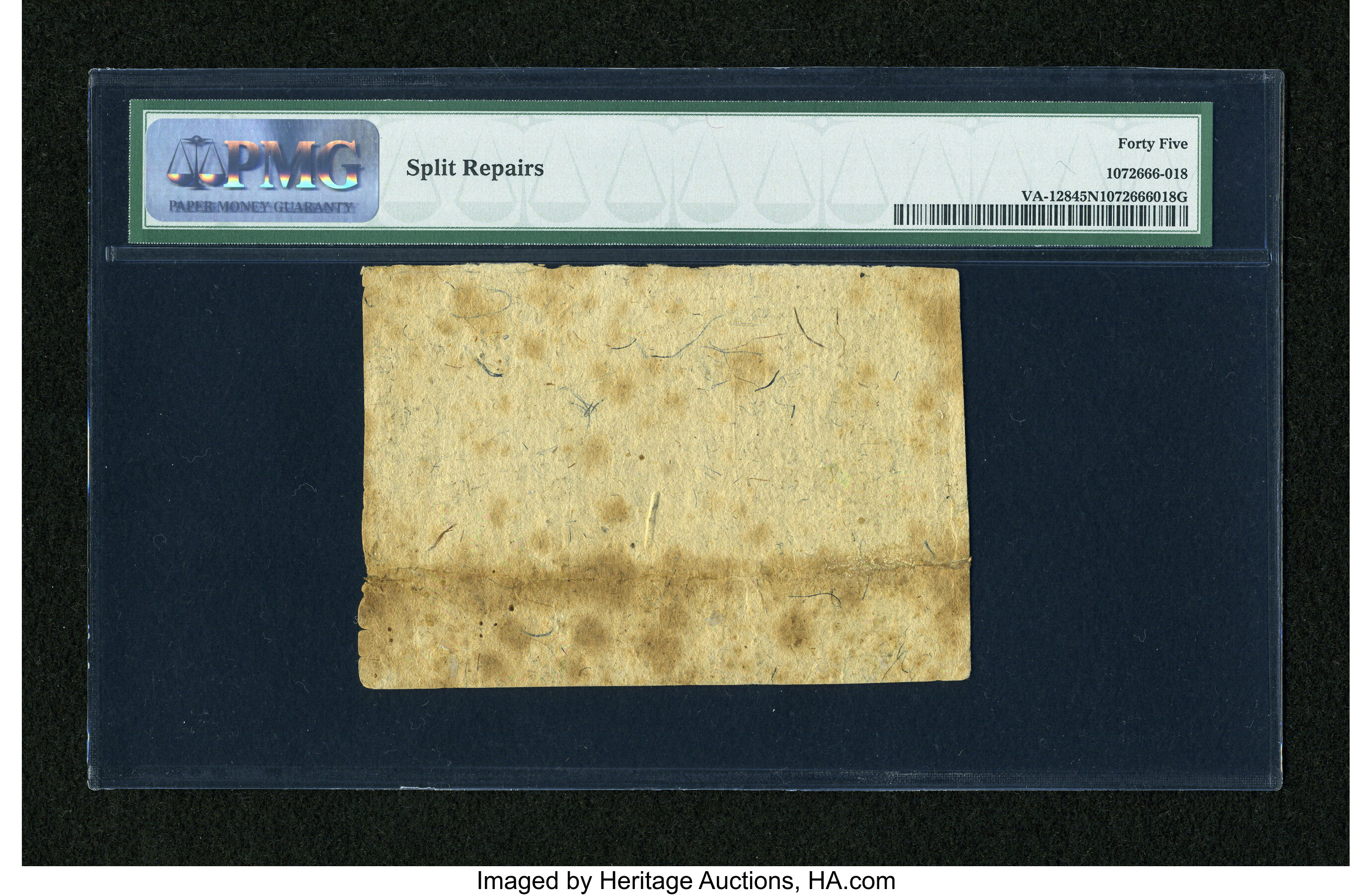 image for: Virginia October 20, 1777 $6 PMG Choice Extremely Fine 45 Net....