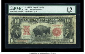 image for: Fr. 117 $10 1901 Legal Tender PMG Fine 12....