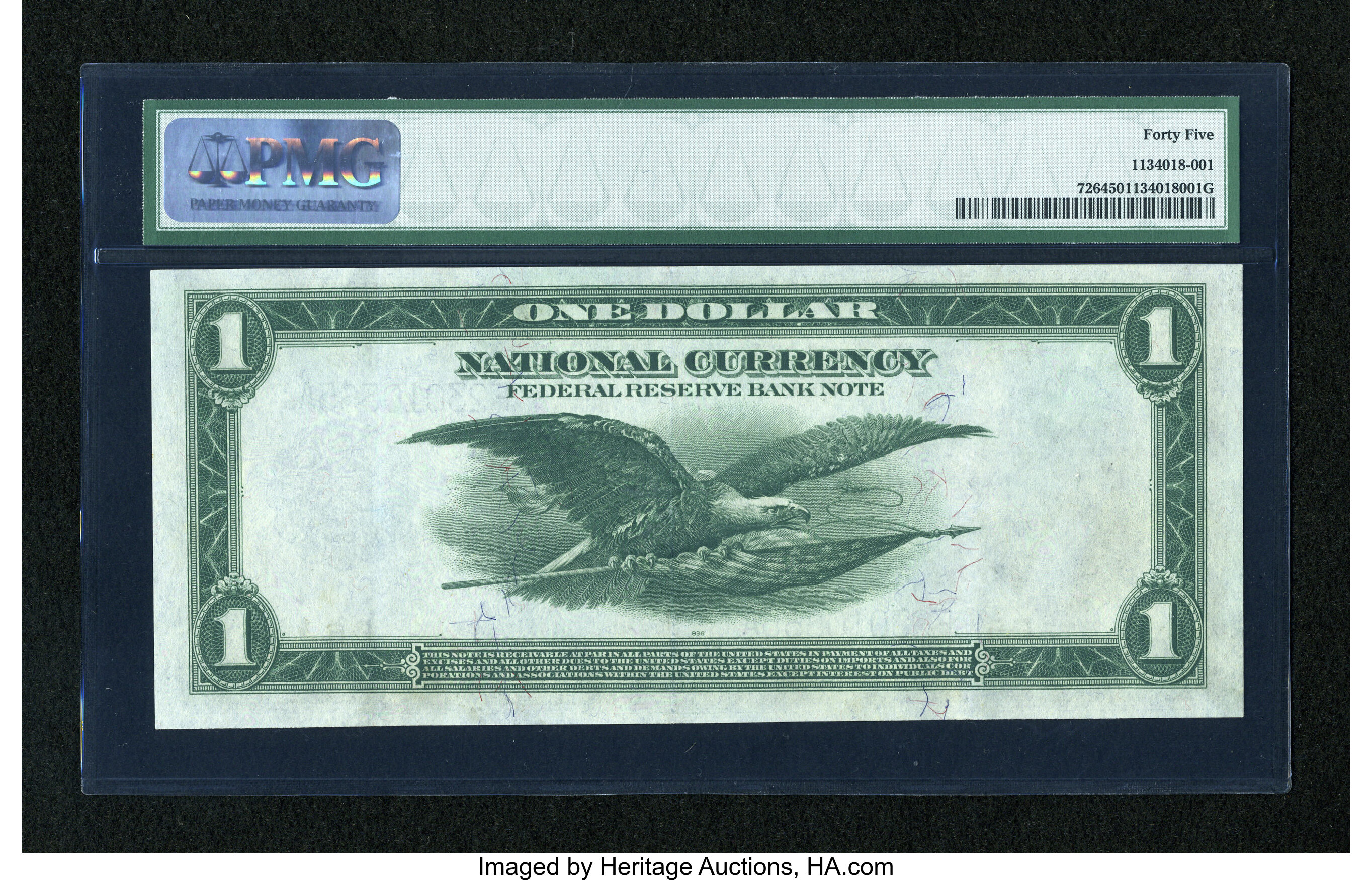 image for: Fr. 726 $1 1918 Federal Reserve Bank Note PMG Choice Extremely Fine 45....