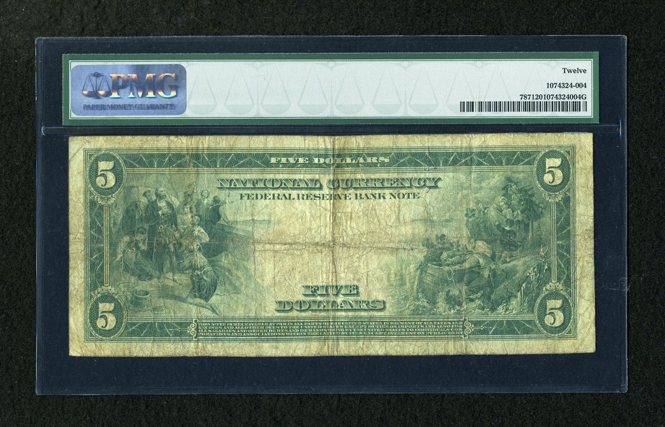 image for: Fr. 787 $5 1918 Federal Reserve Bank Note PMG Fine 12....
