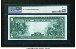 image for: Fr. 870 $5 1914 Federal Reserve Note PMG Choice Extremely Fine 45 EPQ....