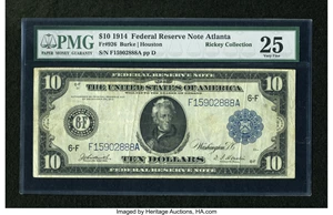 image for: Fr. 926 $10 1914 Federal Reserve Note PMG Very Fine 25....