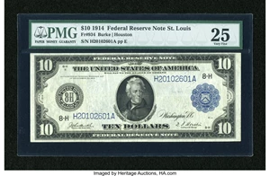 image for: Fr. 934 $10 1914 Federal Reserve Note PMG Very Fine 25....
