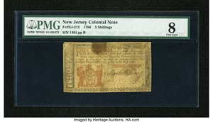 image for: New Jersey 1786 3s PMG Very Good 8....