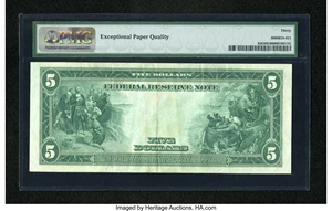 image for: Fr. 856 $5 1914 Federal Reserve Note PMG Very Fine 30 EPQ....