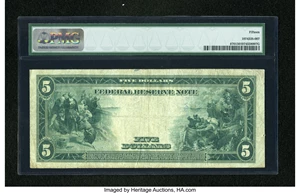 image for: Fr. 870 $5 1914 Federal Reserve Note PMG Choice Fine 15....