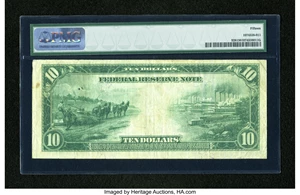 image for: Fr. 928 $10 1914 Federal Reserve Note PMG Choice Fine 15....