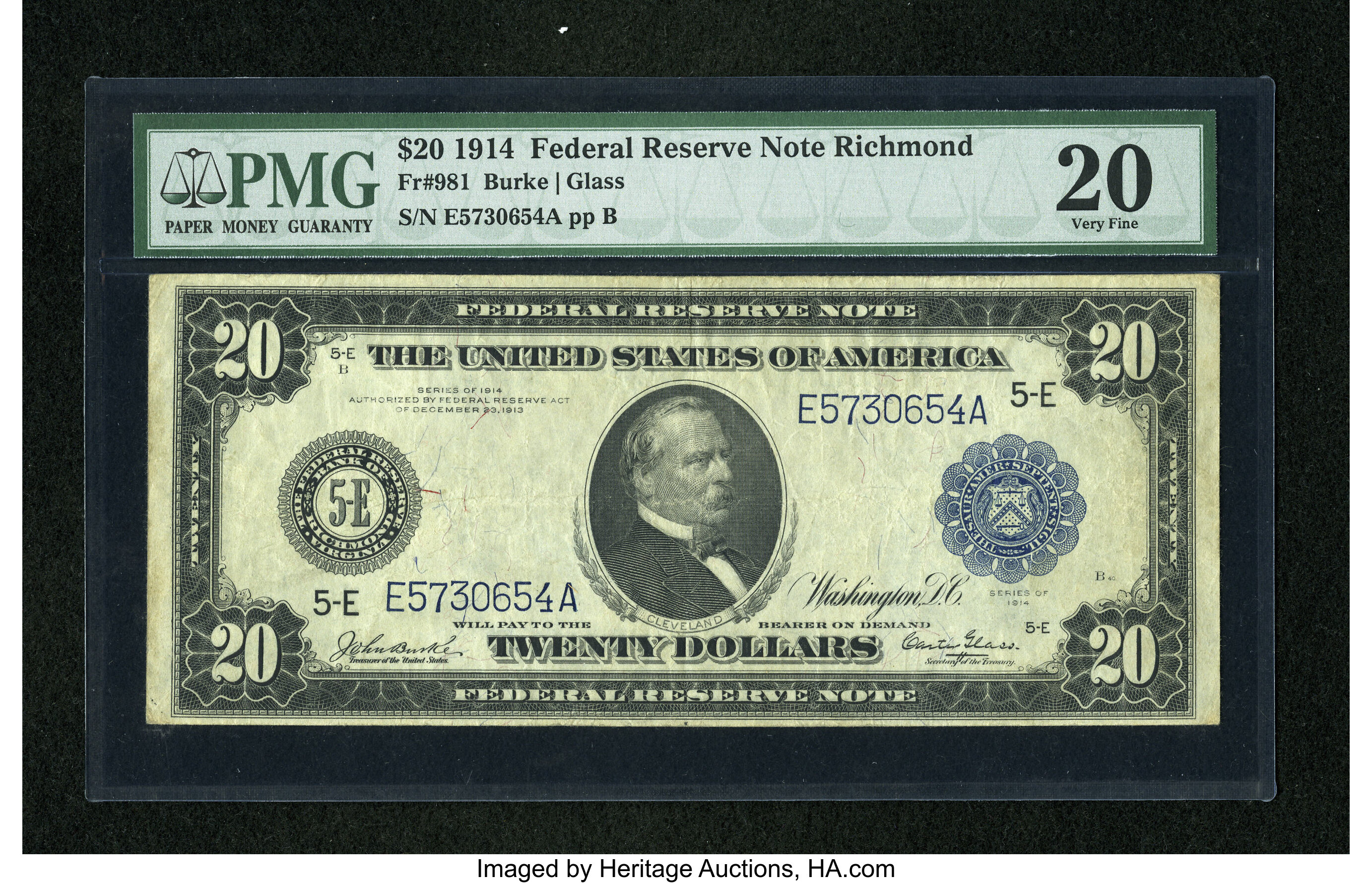 image for: Fr. 981 $20 1914 Federal Reserve Note PMG Very Fine 20....