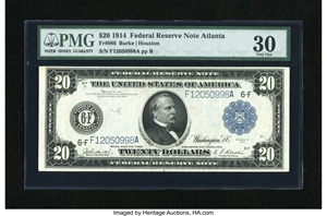 image for: Fr. 986 $20 1914 Federal Reserve Note PMG Very Fine 30....
