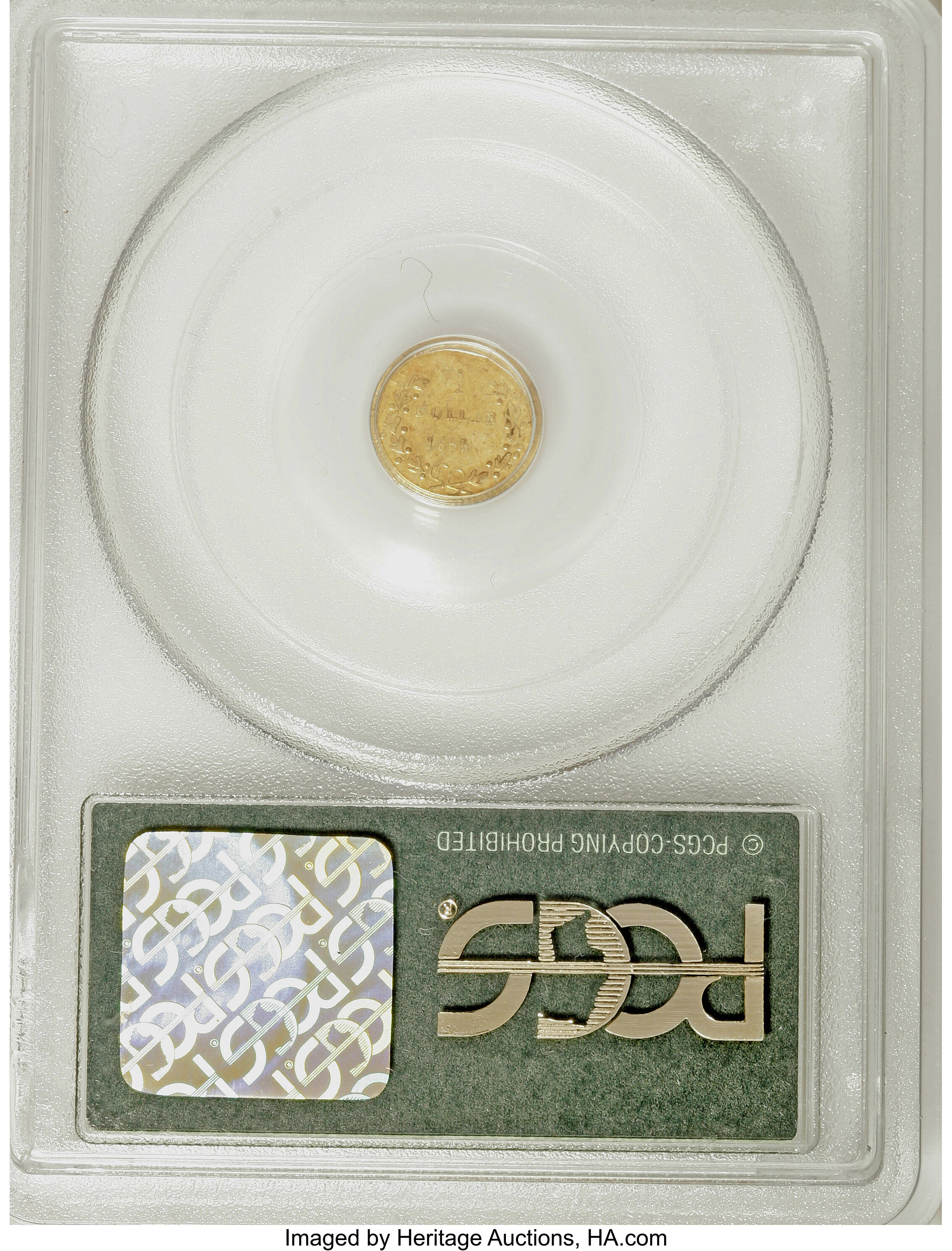 image for: 1855 50C Liberty Round 50 Cents, BG-405, R.5, AU58 PCGS. PCGS Population (10/14). NGC Census: (0/3).   (#10441)From The...