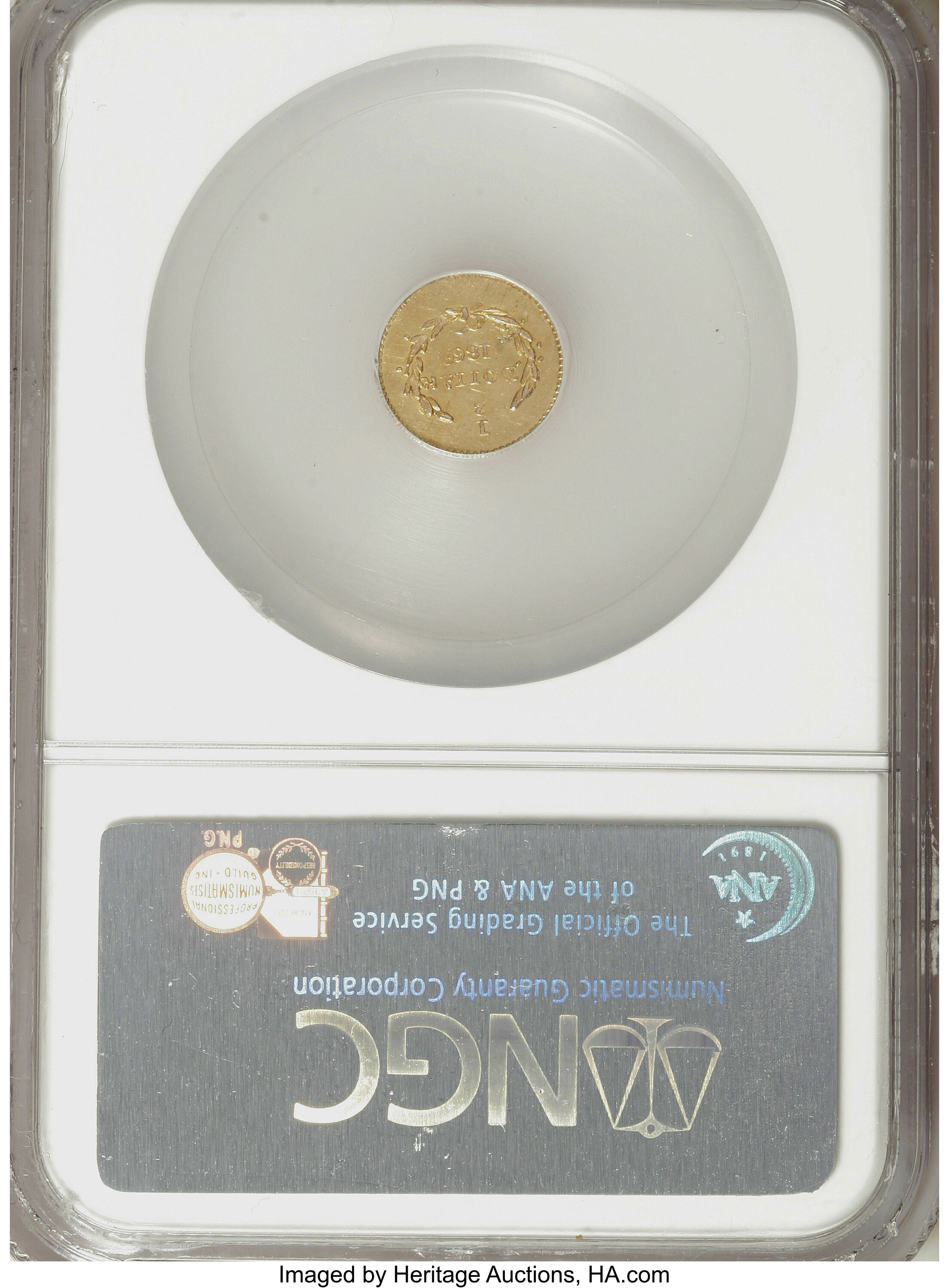 image for: 1866 50C Liberty Round 50 Cents, BG-1006, R.5, MS62 NGC. NGC Census: (2/4). PCGS Population (3/21).   (#10835)From The ...
