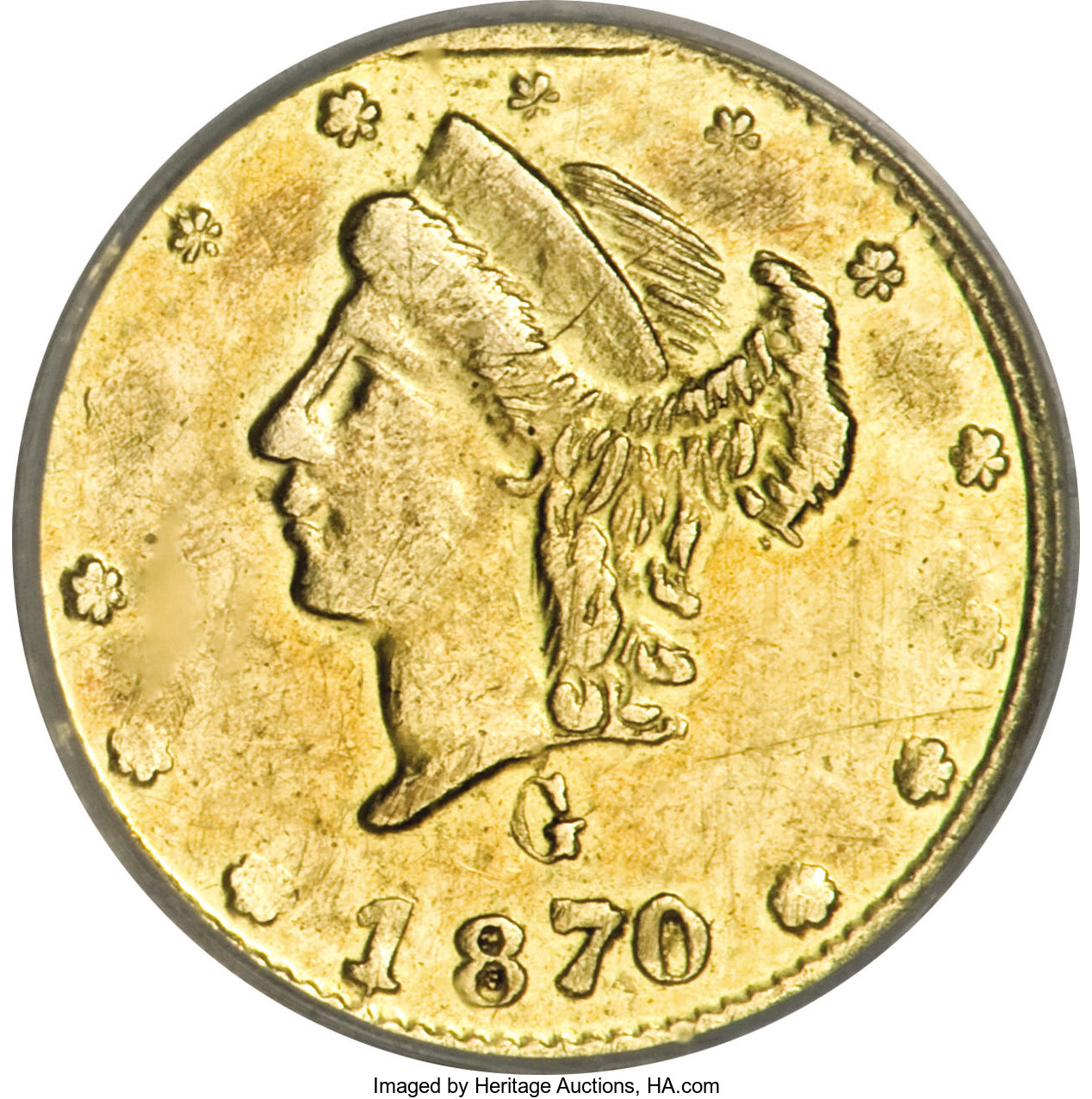 image for: 1870 25C Liberty Round 25 Cents, BG-836, High R.7, MS61 NGC....