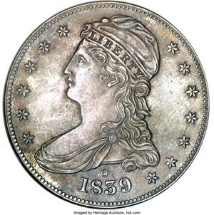 image for: 1839-O 50C Capped Bust, Reeded Edge PR62 NGC.