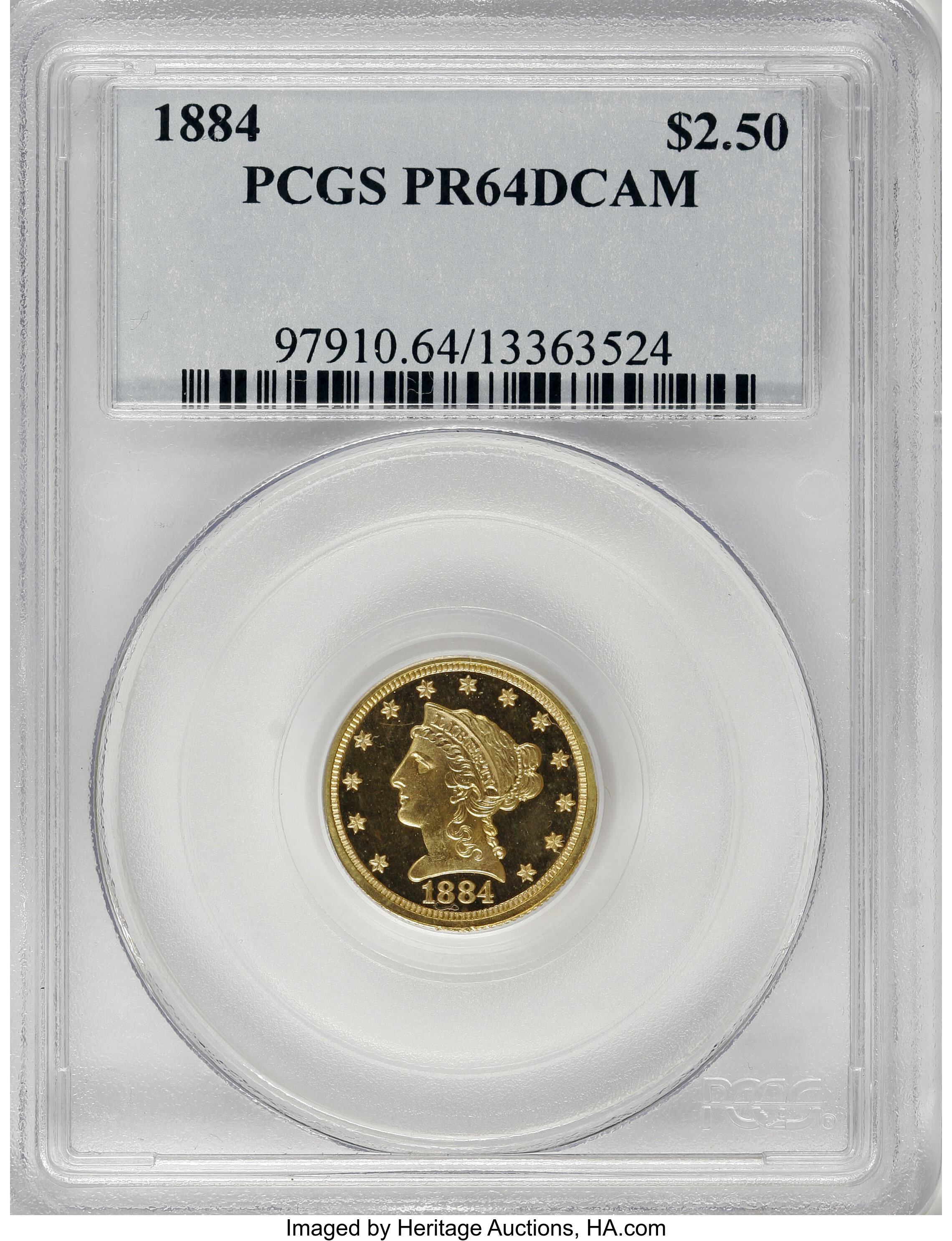 image for: 1884 $2 1/2 PR64 Deep Cameo PCGS....