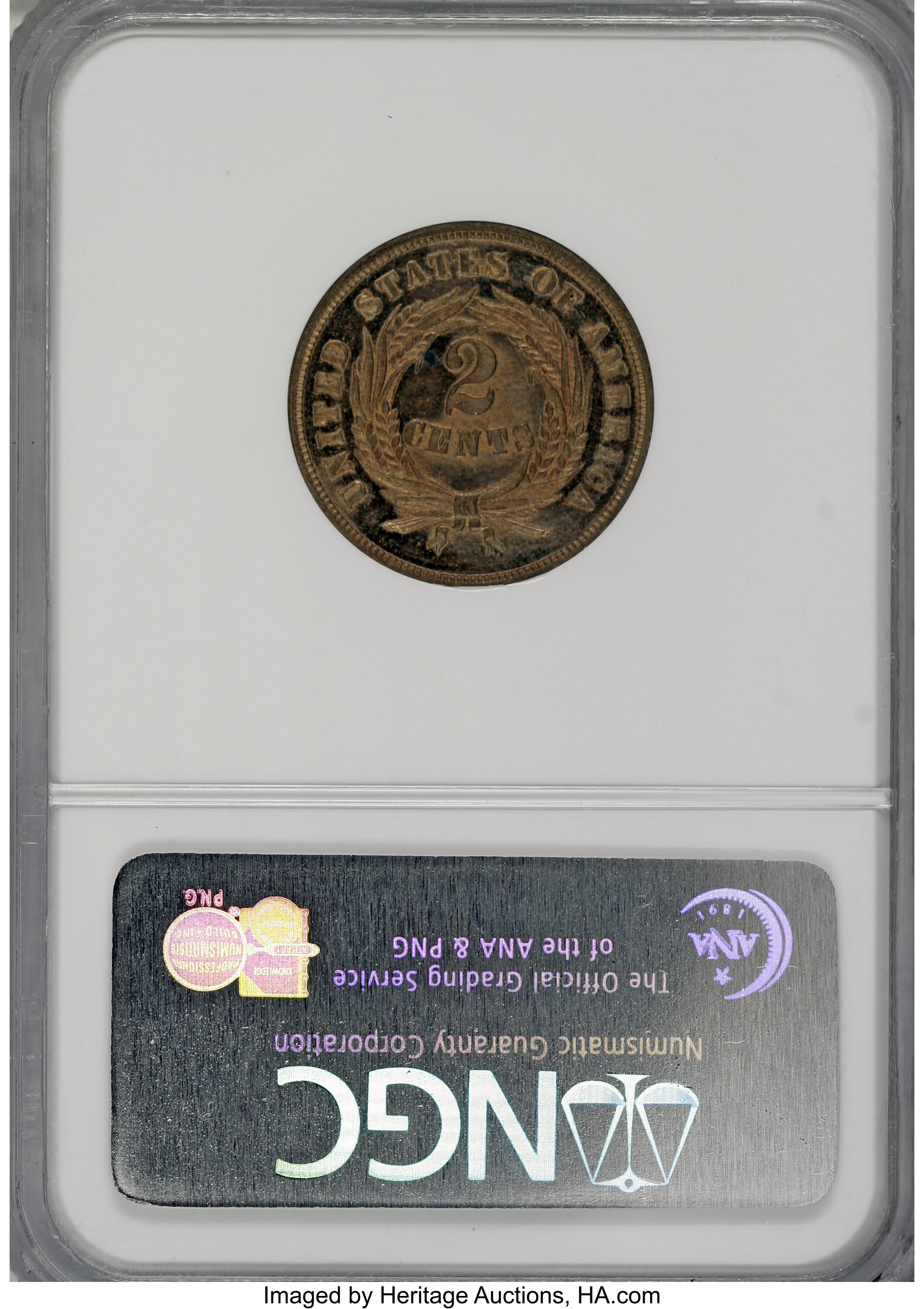 image for: 1864 2C Two Cents, Judd-371, Pollock-440, Low R.6--Partial Collar--PR63 NGC....
