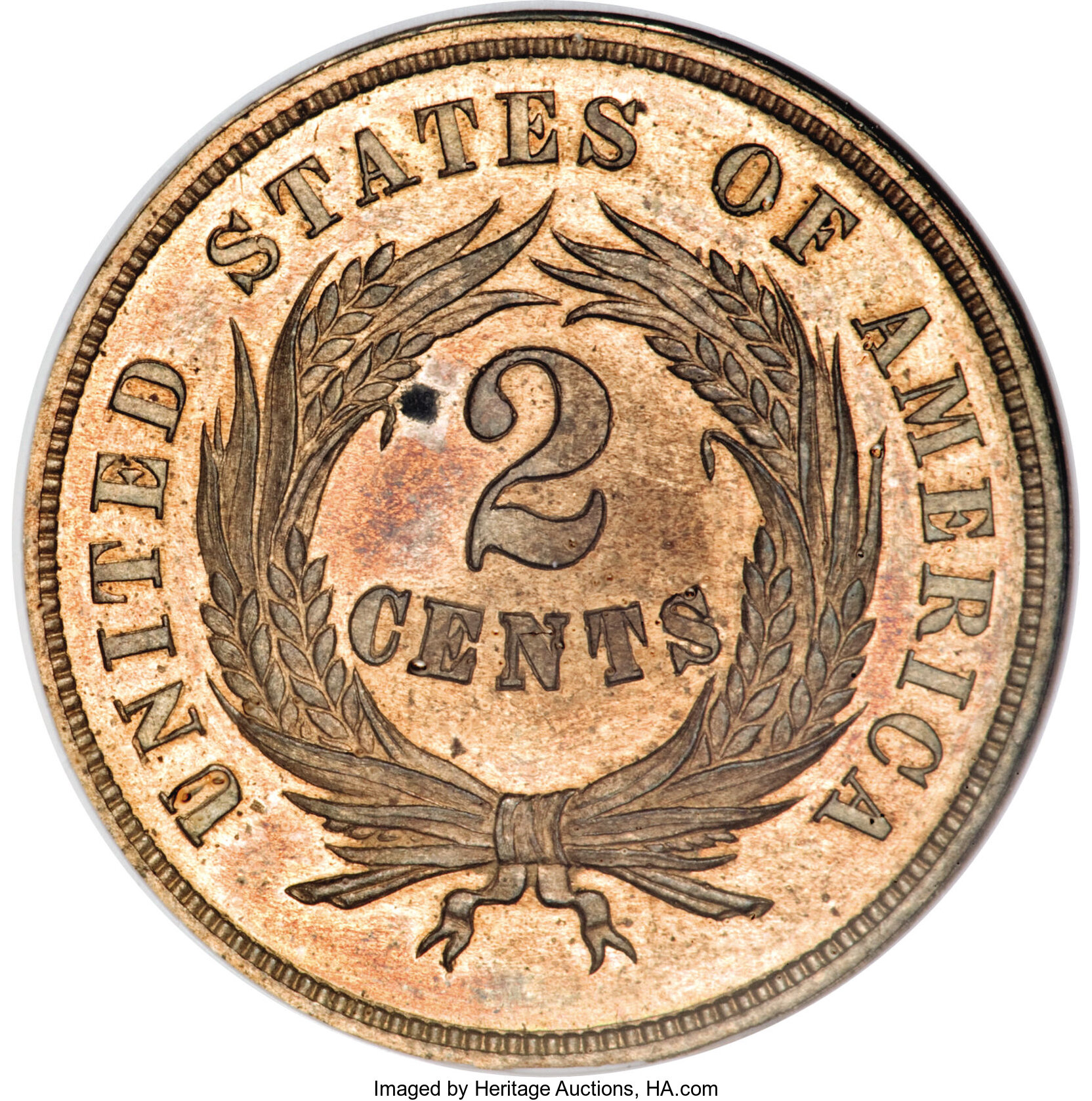 image for: 1864 2C Two Cents, Judd-371, Pollock-440, Low R.6--Partial Collar--PR63 NGC....
