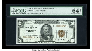 image for: Fr. 1880-I $50 1929 Federal Reserve Bank Note. PMG Choice Uncirculated 64 EPQ....