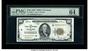 image for: Fr. 1890-D $100 1929 Federal Reserve Bank Note. PMG Choice Uncirculated 64 EPQ....