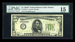 image for: Fr. 1954-F $5 1928D Federal Reserve Note. PMG Choice Fine 15....