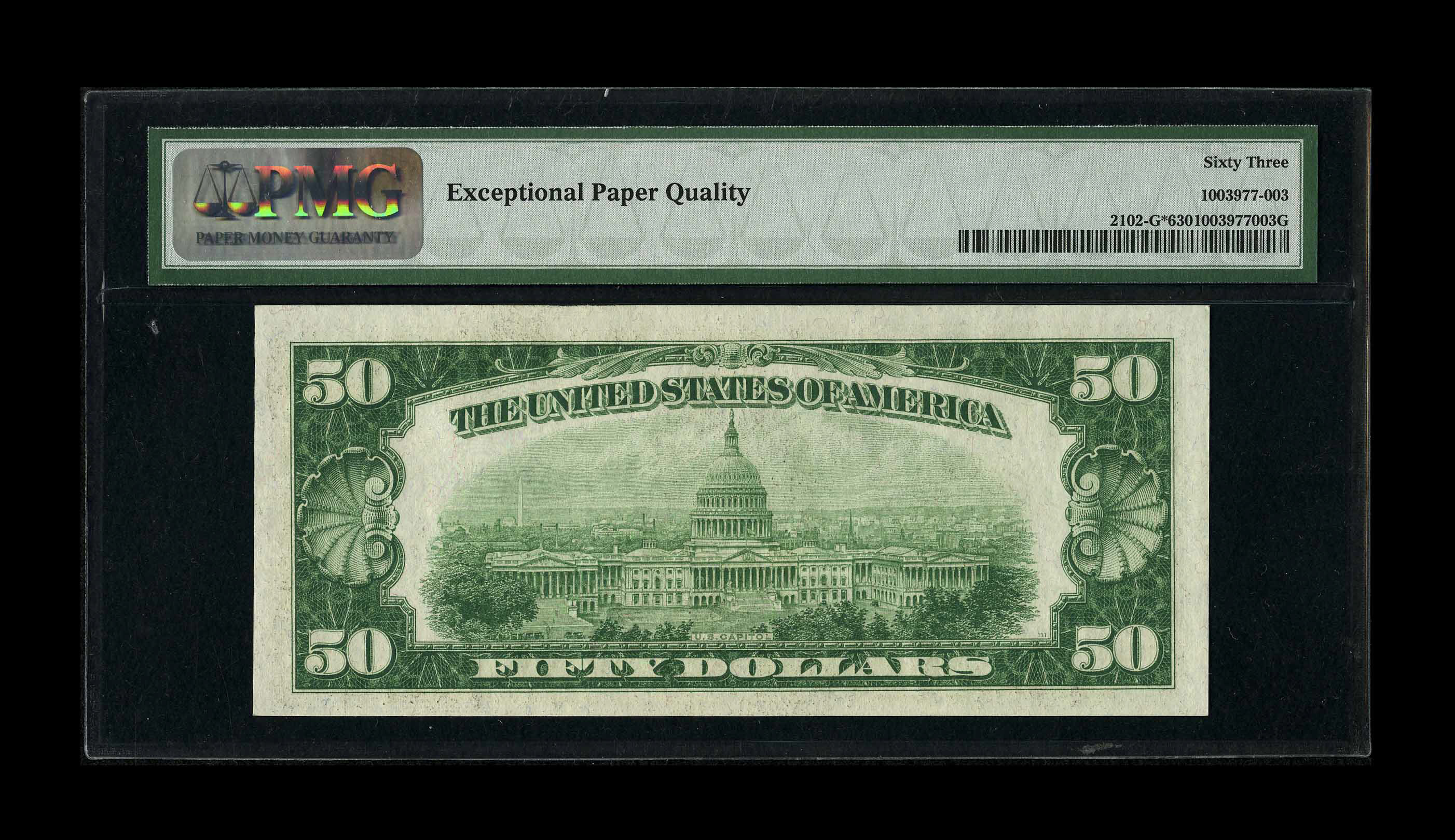 image for: Fr. 2102-G* $50 1934 Federal Reserve Note. PMG Choice Uncirculated 63 EPQ....