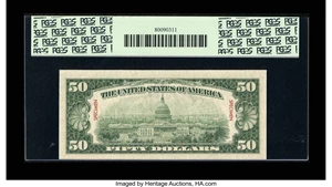 image for: Fr. 2112-B $50 1950E Specimen Federal Reserve Note. PCGS Very Choice New 64PPQ....