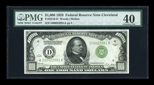 image for: Fr. 2210-D $1000 1928 Federal Reserve Note. PMG Extremely Fine 40....