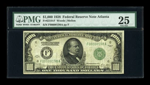 image for: Fr. 2210-F $1000 1928 Federal Reserve Note. PMG Very Fine 25....