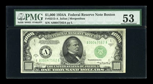 image for: Fr. 2212-A $1000 1934A Federal Reserve Note. PMG About Uncirculated 53....