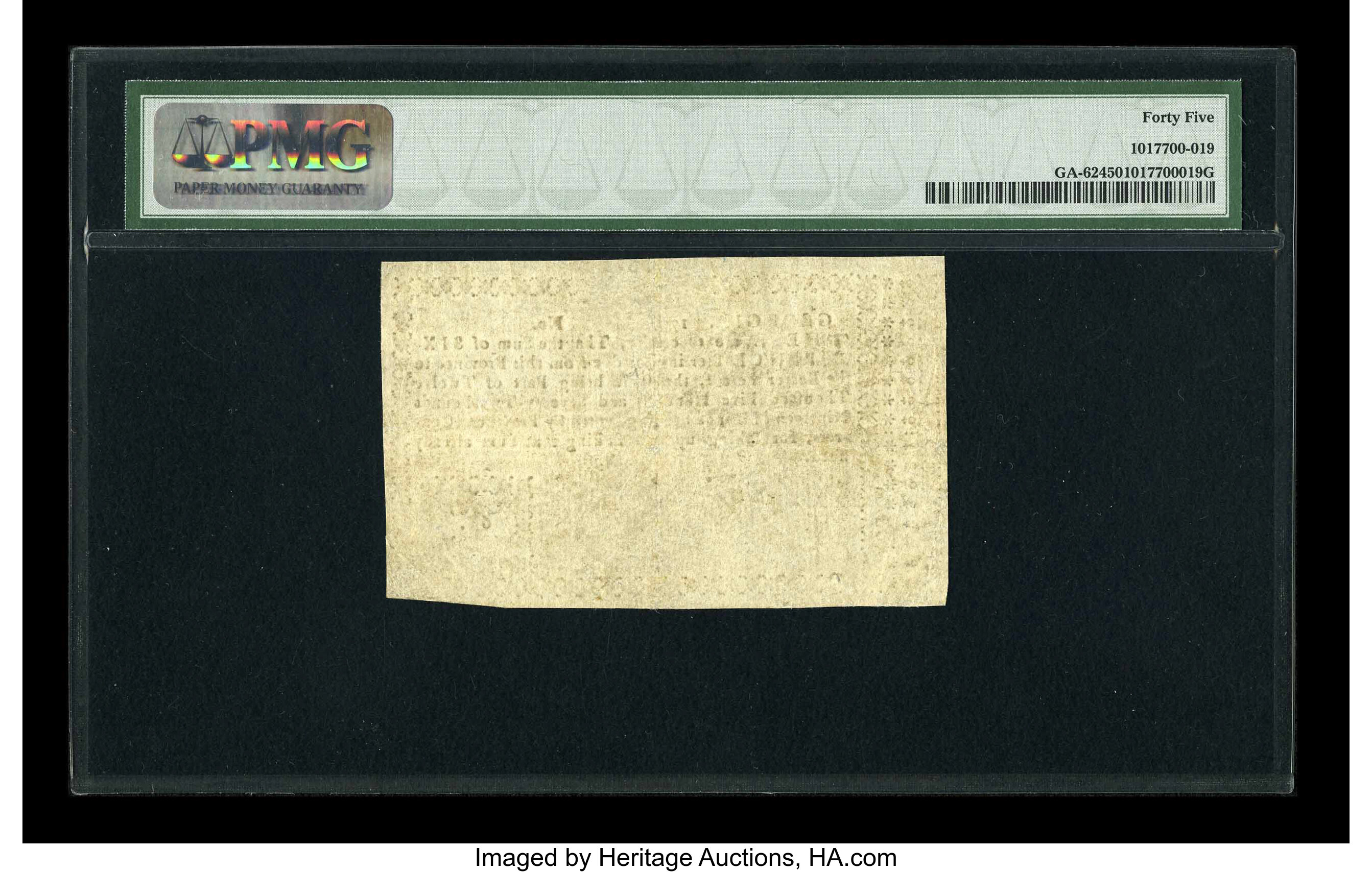 image for: Georgia 1776 6d PMG Choice Extremely Fine 45....