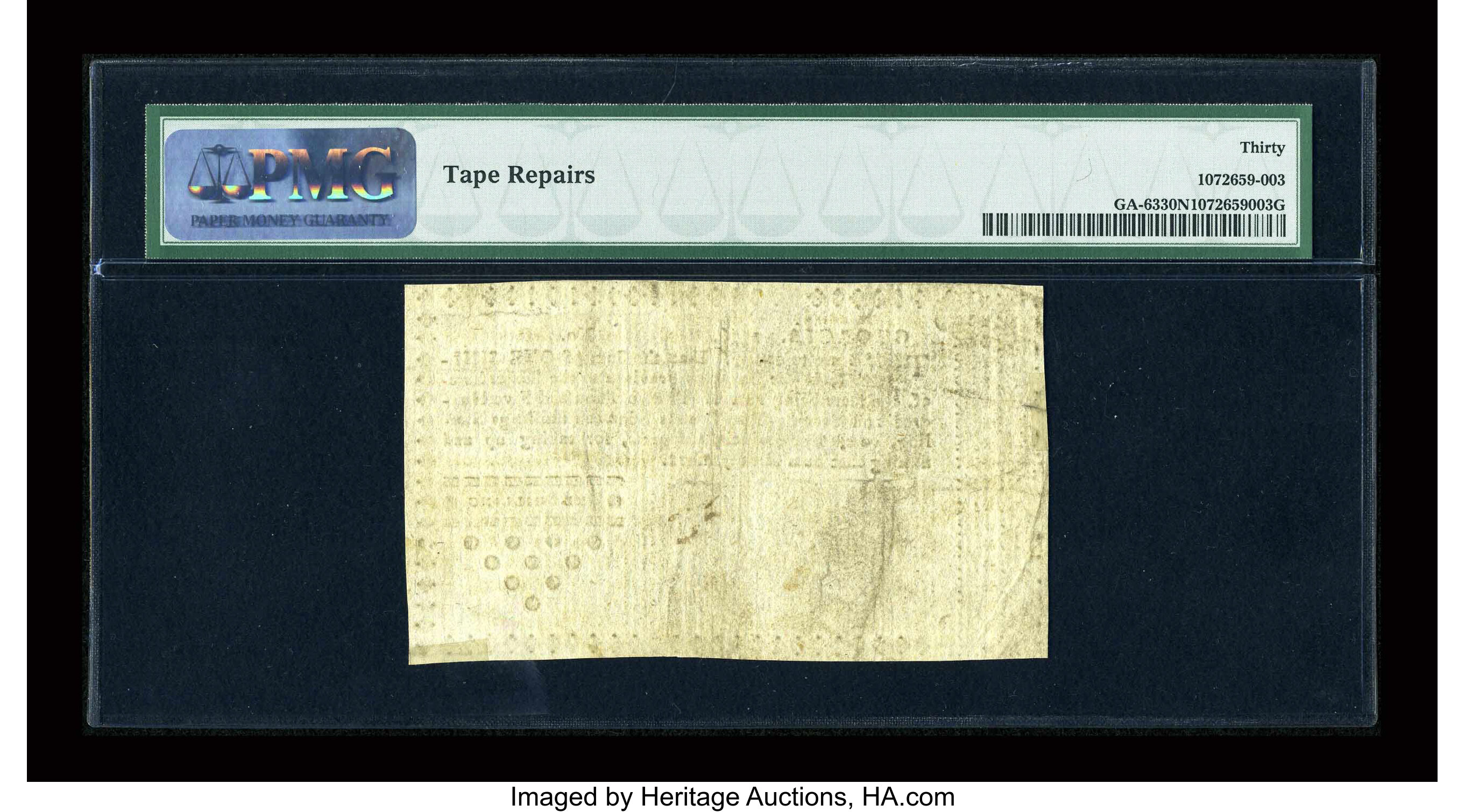 image for: Georgia 1776 1s PMG Very Fine 30 NET....